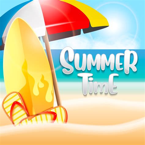 Summer Vacation At Beach Background Illustration 537060 Vector Art At