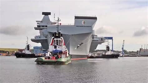 Her Majestic Ship Float Up And Move Of Hms Queen Elizabeth Her