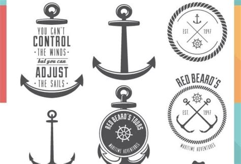 Nautical Labels Vector Set 3 Designious