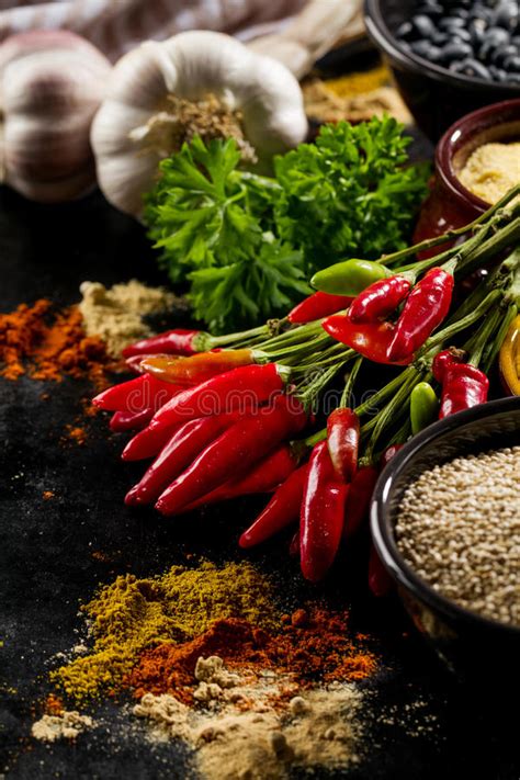 Which is a clear soup. Beautiful Tasty Appetizing Ingredients Spices Red Chilli Pepper Stock Photo - Image of powder ...