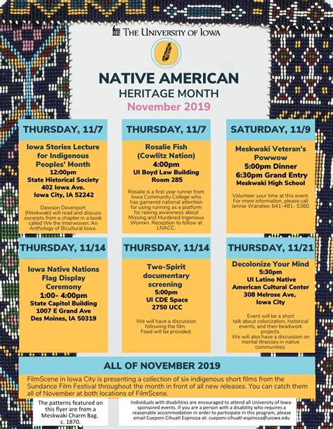 Upcoming Events For Native American Heritage Month 2019 Undergraduate Program Update