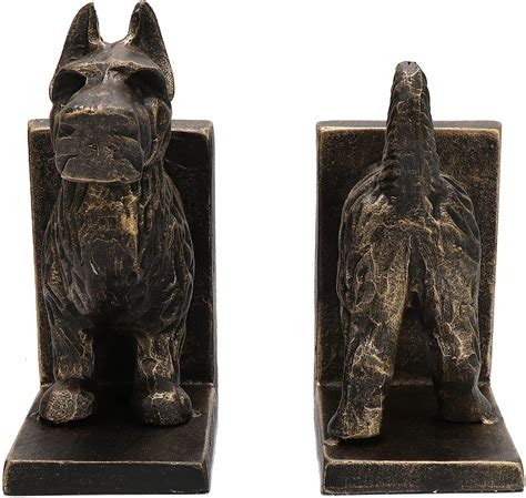 Pristine Cast Iron Scotty Dog Book Ends Heavy Vintage Style Bookends