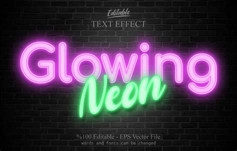 Premium Vector Glowing Editable Text Effect