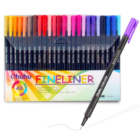 Ohuhu 48 Colors Fineliner Pens04mm Colored Fine Line Marker Marking