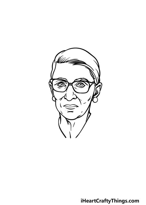 Ruth Bader Ginsberg Drawing How To Draw Ruth Bader Ginsberg Step By Step