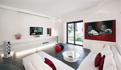 White Sofa Living Room With Red Pillow Design Ideas Interior Design Ideas