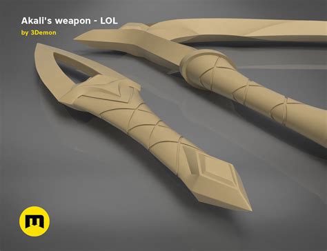 Kda Akali Weapons League Of Legends 3d Model 3d Printable Cgtrader