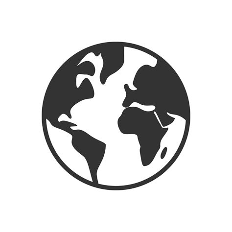 Silhouette A Globe Vector Cute Black World Map Icon Vector Art