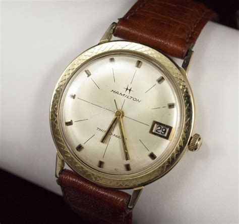 124a 14k Gold Hamilton Thin O Matic Wristwatch Lot 124a