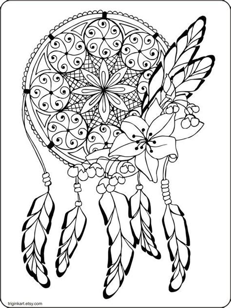 114 Best Images About Dreamcatcher Coloring Pages For Adults On