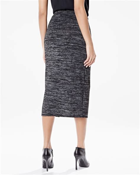 Stretch Knit Wrap Midi Skirt Rwandco