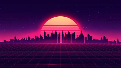 Yellow Pink Moon Buildings Shadow Hd Synthwave Wallpapers Hd