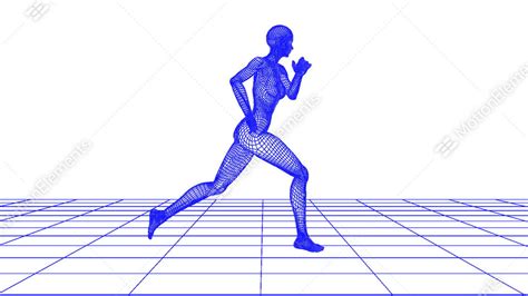 Wire Woman Running Loop Stock Animation 589880