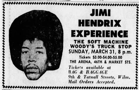 Jimi Hendrix Experience W The Soft Machine 1968 Woodys Truck Stop