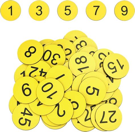 Siyingsaery 50 Pcs Plastic Number Tags Engraved Numbered Tags Dia 30mm