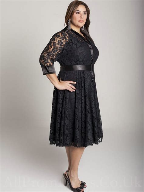 Women black lace overlay square neck midi dress with necklace size uk 8 to 22. Plus Size Lace Dress Picture Collection | DressedUpGirl.com