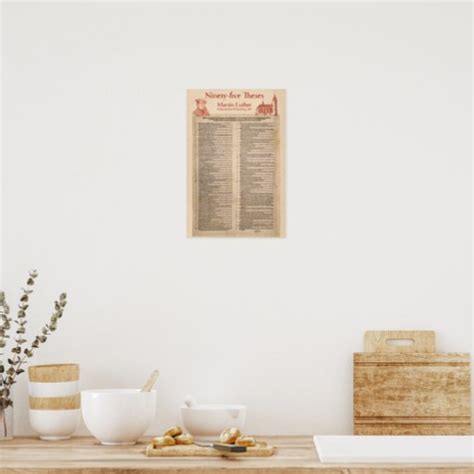 Martin Luther 95 Theses Original Latin Poster Zazzle