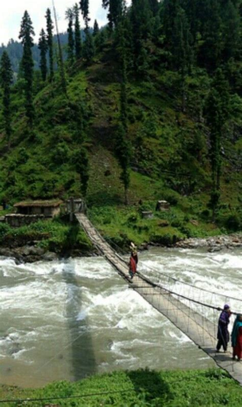 A Bridge Towards Hanthi Village Neelum Valley Azad Kashmir Pakistan