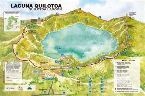 Tourist Map Of The Quilotoa Lagoon PlanetAndes