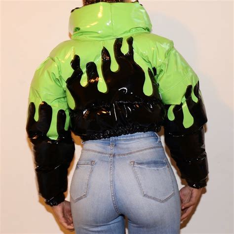 Womens Drippy Puffer Front Paije Designs Neon Outfits Streetwear