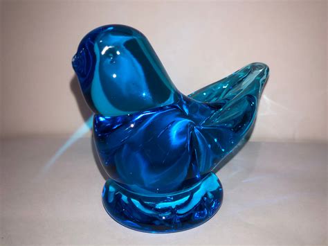 Large Vintage Turquoise Glass Bluebird Blue Bird Of Etsy