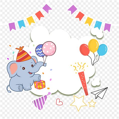 Birthday Elephant Png Transparent Baby Elephant Animal Birthday Border