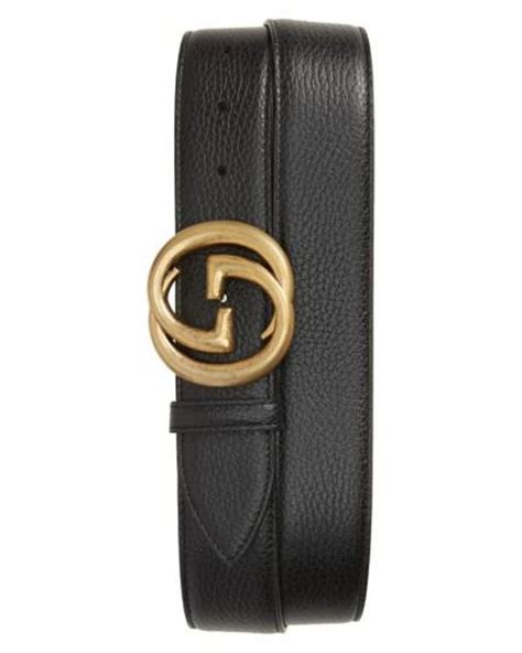 Lyst Gucci Interlocking G Calfskin Leather Belt In Black For Men