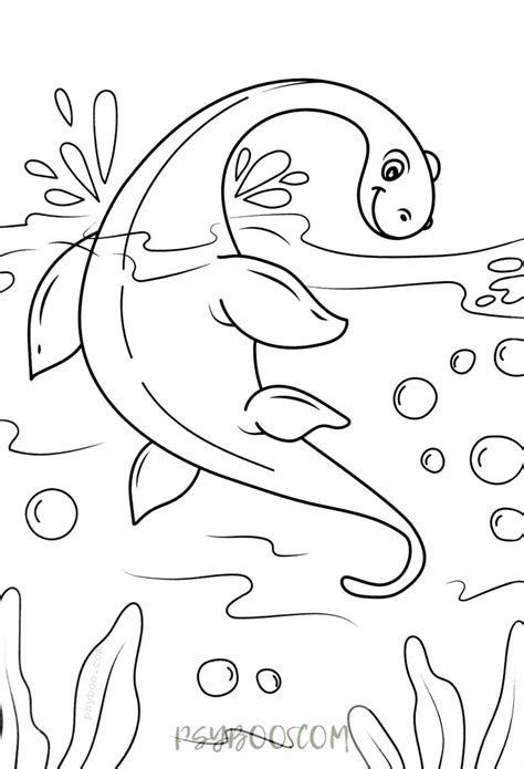 Nessie Coloring Page Loch Ness Lake Monster Free Printable PDF