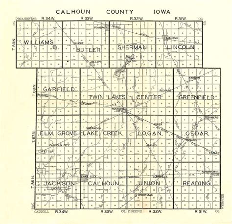 1930 Plat Map Calhoun County Iowa An Iagenweb Project