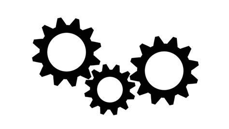 Silhouette Gears On A White Background Stock Footage Video 10879748