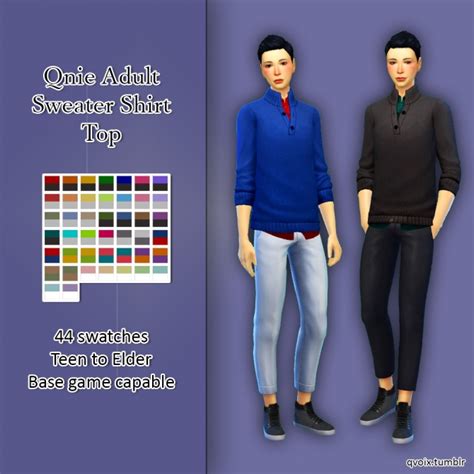 Qnie Sweater Shirt Top At Qvoix Escaping Reality Sims 4 Updates