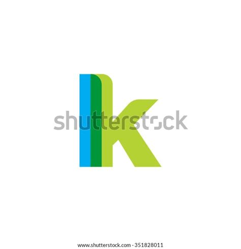 Lowercase Lk Logo Blue Green Overlap Stock Vector Royalty Free 351828011