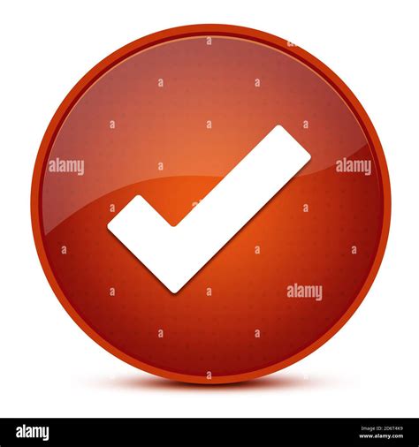 Checkmark Aesthetic Glossy Brown Round Button Abstract Illustration