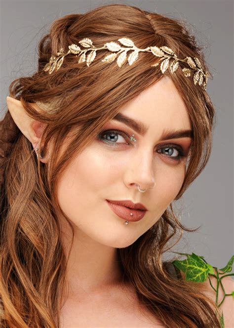 Woodland Elf Princess Gold Leaf Crown Headpiece