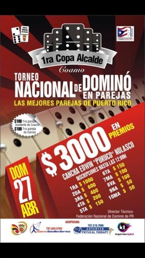 Torneo Nacional Del Dominó En Parejas Coamo Sondeaquipr Domino Coamo