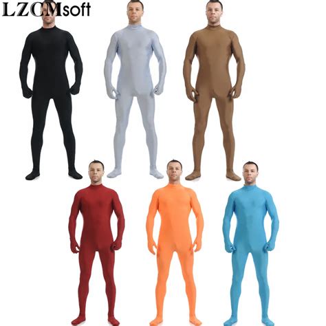 Lzcmsoft 22 Colors Unisex Lycra Spandex Zentai Headless Skin Tights Catsuits For Mens Full Body