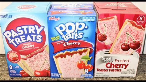 cherry meijer pop tarts and great value frosted toaster pastries blind taste test youtube