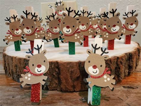 Reindeer Clothespins Etsy