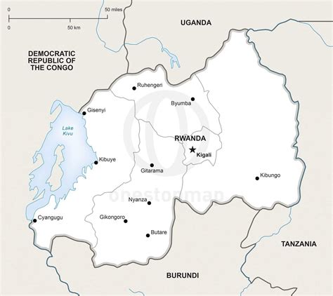 Celebrate your territory with a leader's boast. Vector Map of Rwanda Political | One Stop Map