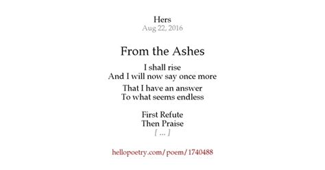 From The Ashes By Hers Hello Poetry