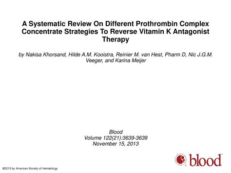 A Systematic Review On Different Prothrombin Complex Concentrate