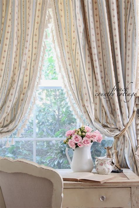 French Ticking Stripe Drapes French Country Cottage