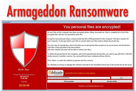 Travis weld, leader of a government team pursuing terrorists, decodes a phone message from someone offering to sell a deadly new virus to an illicit weapons dealer. Armageddon Ransomware - How to remove - Dedicated 2 ...