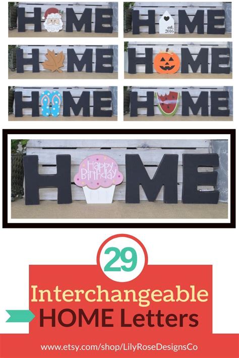 Interchangeable Home Letters Wood Seasonal Decor Holiday Etsy