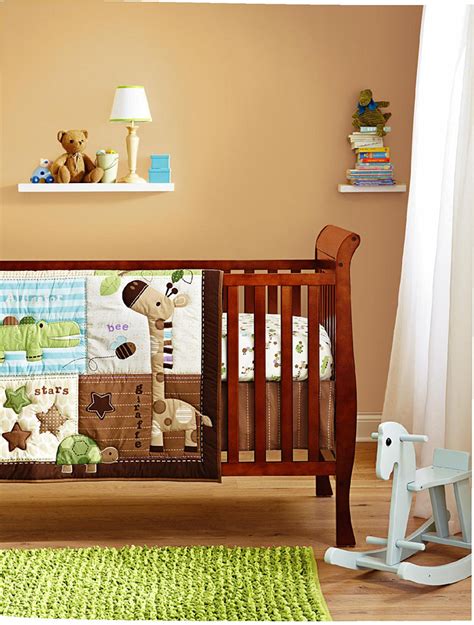 Add a modern dimension to any nursery with a wide variety of gender neutral mix and match options, plus ready to ship complete sets. Cute Safari Neutral Baby Boy 8 Pieces Nursery Crib Bedding ...