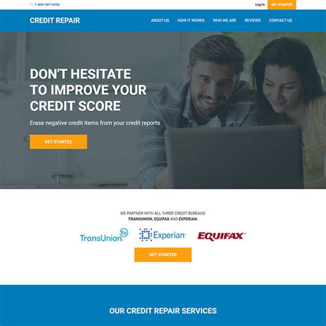 Modern And Responsive Credit Repair Website Design Templates For Sale