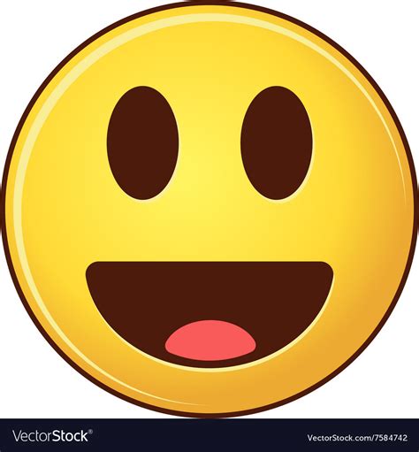 Smiling Emoji With Tongue Cartoon Style Smiles Vector Image