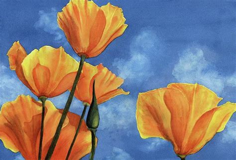 California Poppies Painting By Karen Wright Fine Art America