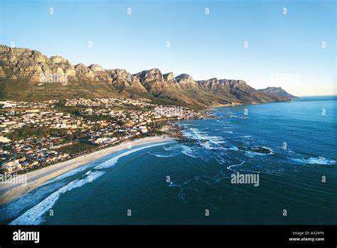 Camps Bay Cape Town South Africa Twelve Apostle Mountain Range Stock