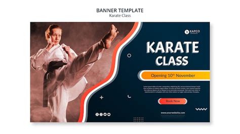 Free Psd Horizontal Banner Template For Womens Karate Class